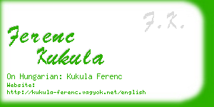 ferenc kukula business card